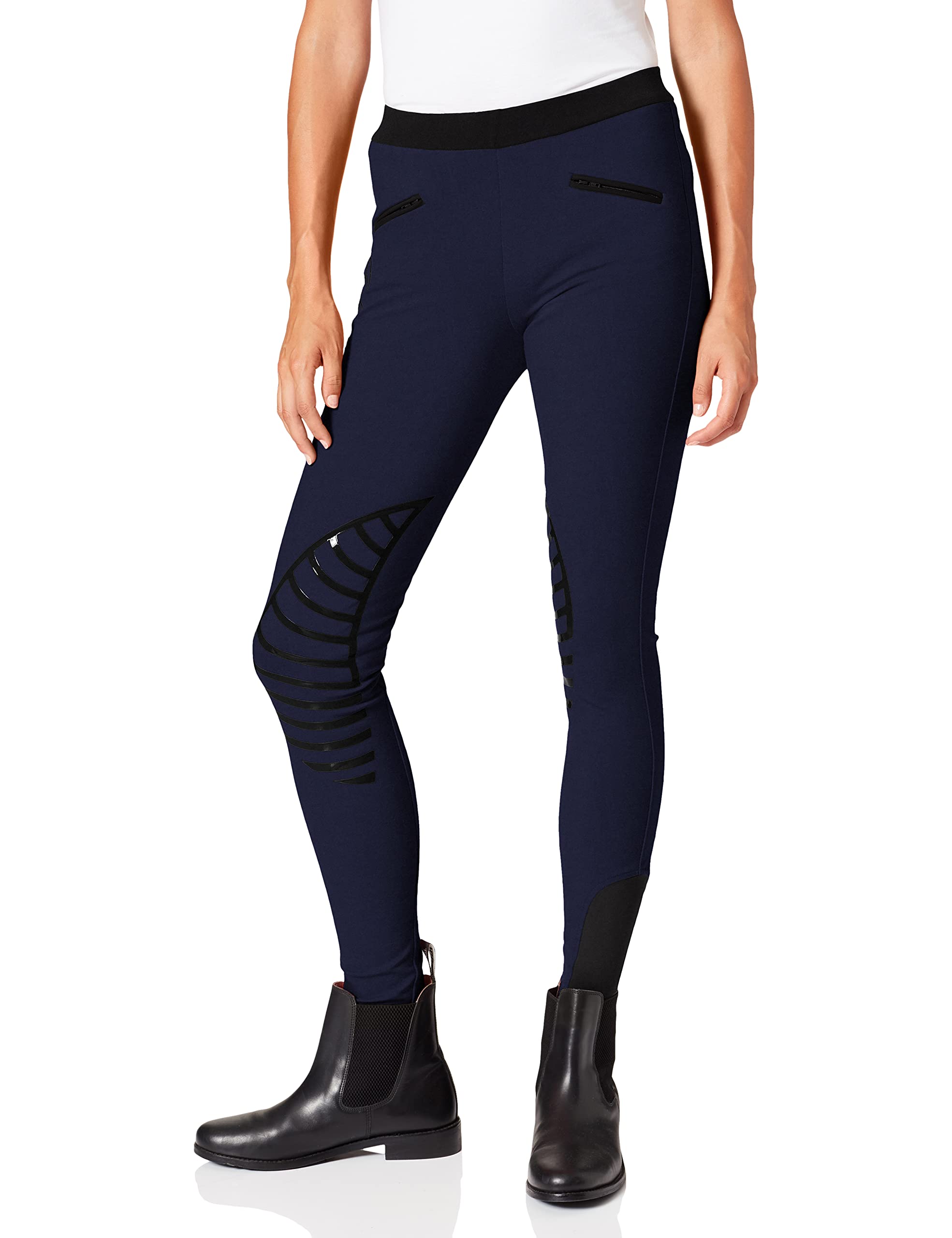 HKM Starlight Women's Riding Leggings, Dark Blue/Black, W34