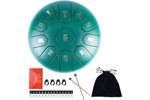 AETOO Steel drum tongue 6 inchs 11 Notes C major Percussion instrument Kit Carry bag with Music book for Concert, Children's Music Enlightenment,for adults Yoga Meditation