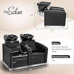 OmySalon 2-Seater Backwash Unit Salon Shampoo Bowl
