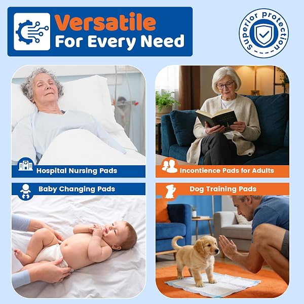 100 COUNT DISPOSABLE BEDS PADS 23″X36″,PREMIUM ADULTS INCONTINENCE CHUCKS UNDERPADS,SUPER ABSORBENT WATERPROOF PEE PADS,EXTRA LARGE PUPPY TRAINING PAD,BABY CHANGING PAD
