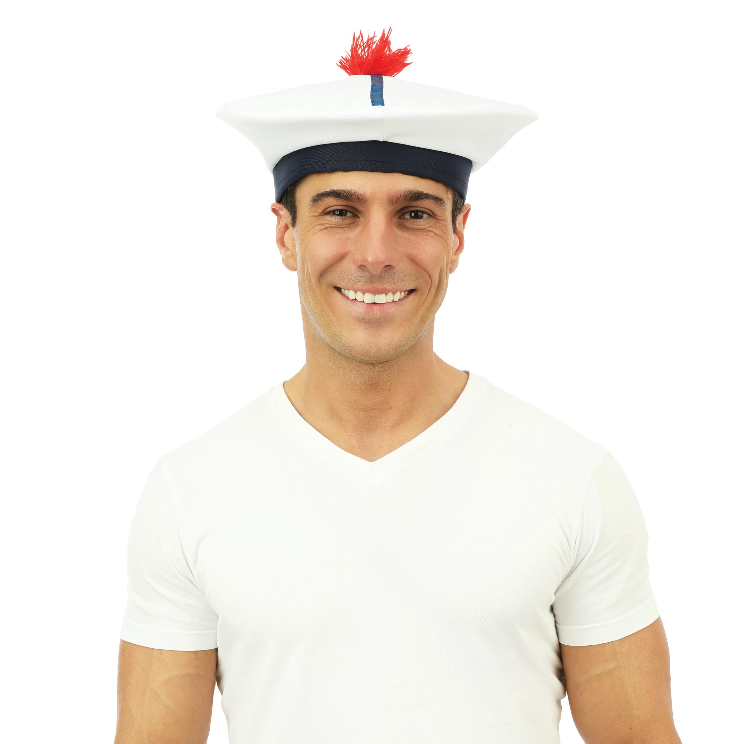 P 'tit clown 17325 Beret Adult Sailor Fabric – White