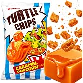 Korean Food Turtle Chips Caramel Popcorn Flavor, 4-Layer Corn Snack, 160g | Sweet and crunchy four-layer corn chips with rich caramel popcorn flavor