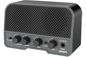 LEKATO Mini Guitar Amp Rechargeable Electric Guitar Amplifier 5W, Clean/Overdrive,Bluetooth Guitar Amp Portable Guitar Amp fo