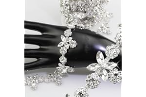 PEARLY JUN Rhinestone Trim Chain Sliver Applique Stringing Ribbon DIY Jewelry Wedding Party Bracelets Craft Bridal Bouquets Embellishment Accessories