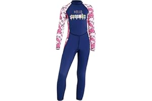 DIVE & SAIL Kids One Piece Long Sleeve Swimsuit Sun Protection Sunsuit Rash Guard