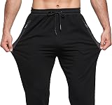 HCSS Mens Joggers Tracksuit Bottoms Black L Cotton Zip Pockets Elastic Waist view 6