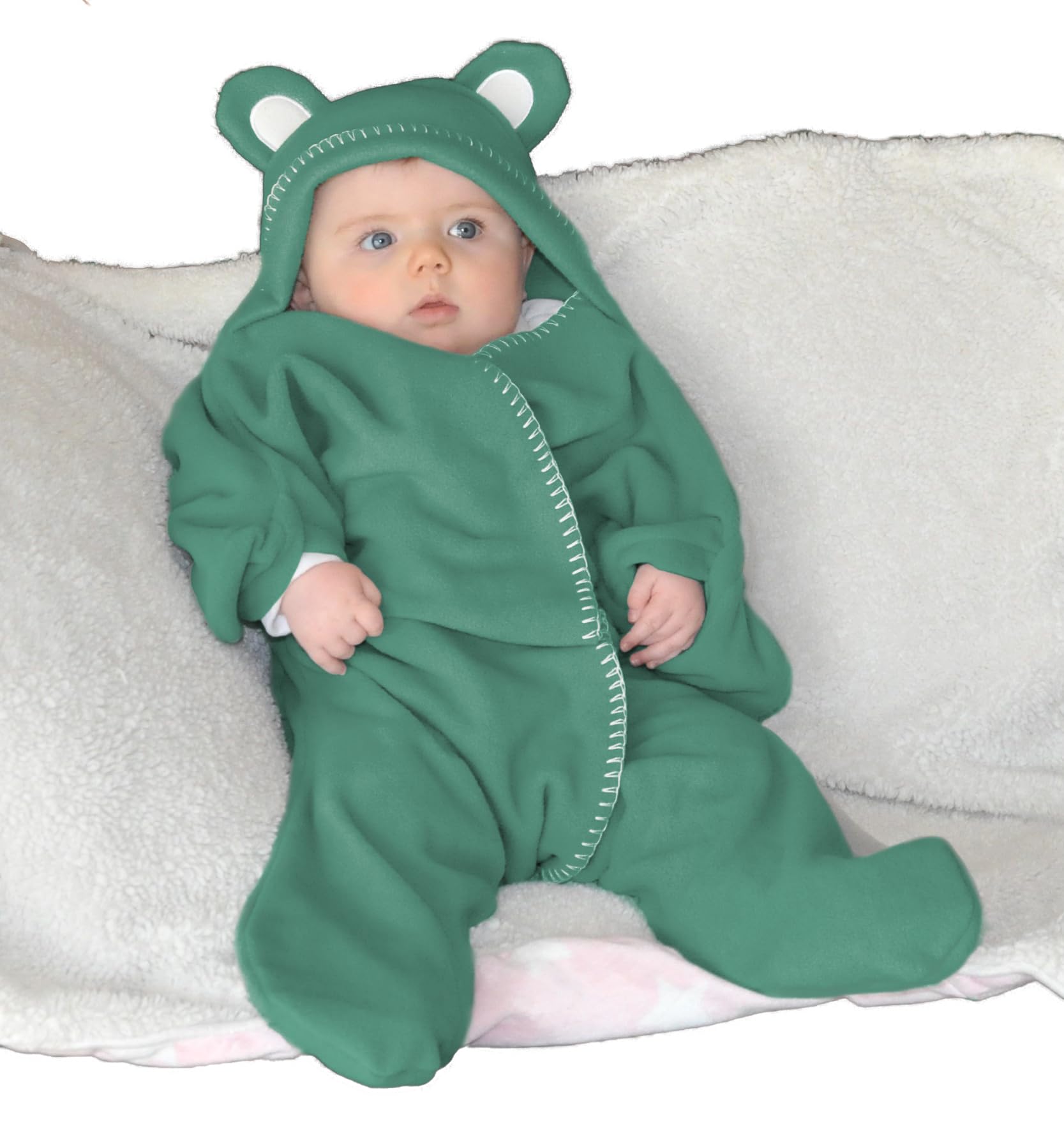 Baby Wrap blanket in Luxury Gift Box by BABY BLISS Star Wrap Swaddle Fleece for Newborns Infants and Toddlers 2 – 12 Month’s Boy Girl Super Soft Great for Travel Strollers and Car Seats (Jade) — image 1