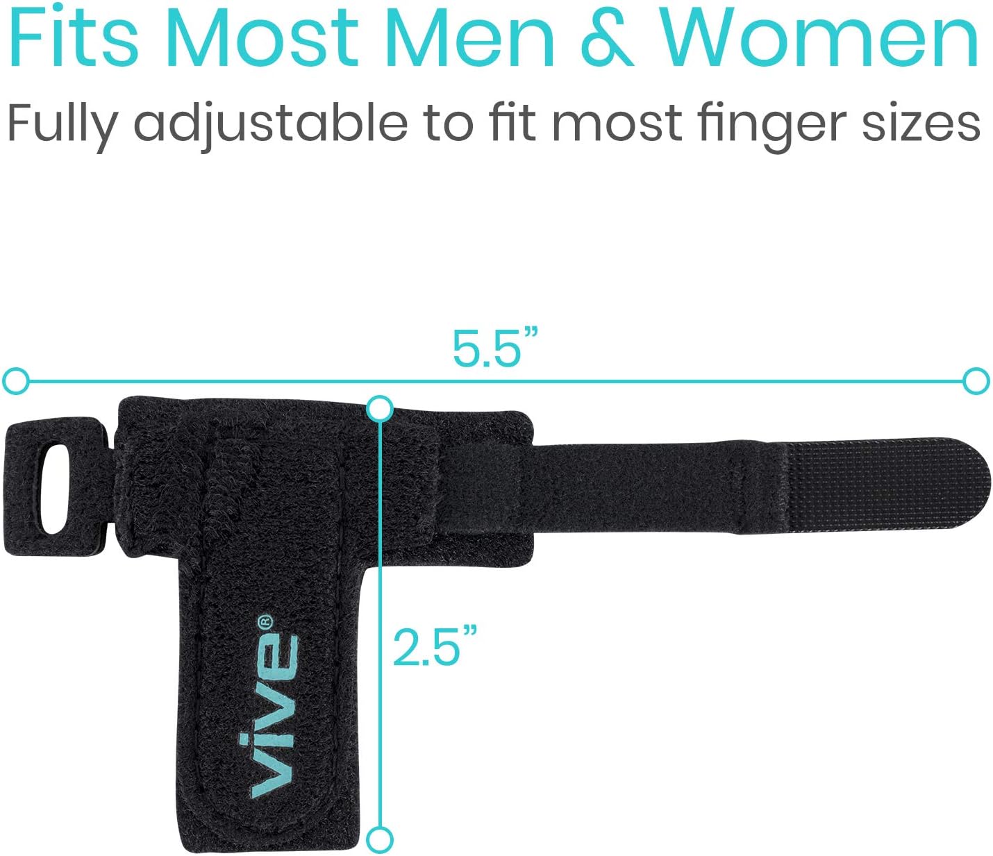 Vive Trigger Finger Splint - Support Brace for Middle, Ring, Index, Thumb and Pinky - Straightening Curved, Bent, Locked and Stenosing Tenosynovitis Hands - Tendon Lock Release Stabilizer Knuckle Wrap: Health & Personal Care