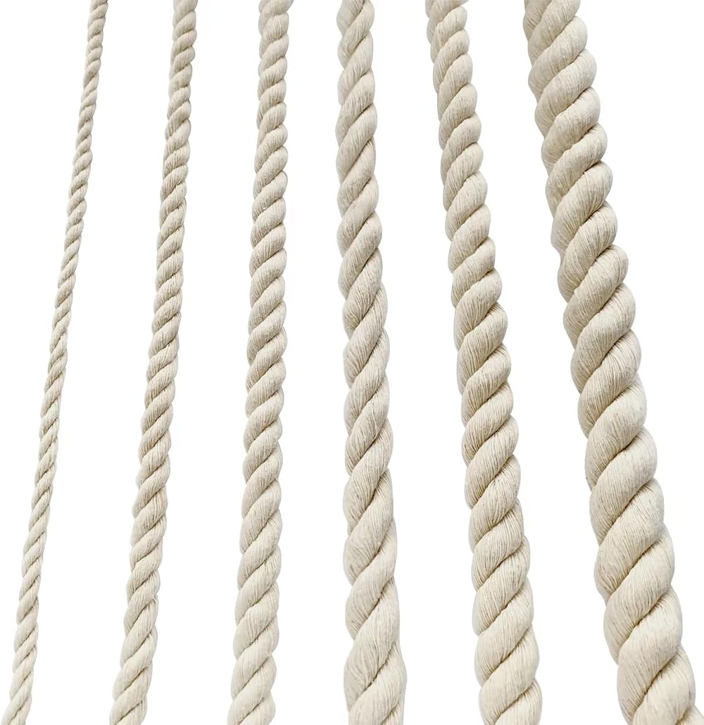 Nissary 20mm x 2m Cotton Rope Natural White Macrame Cord