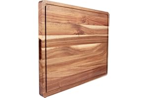 GLOWSOL Large Acacia Wood Cutting Boards for Kitchen, 24 x 18 Inch Extra Large Wooden Cutting Board with Juice Groove, Reversible Butcher Block Cutting Board for Meat and Veggies