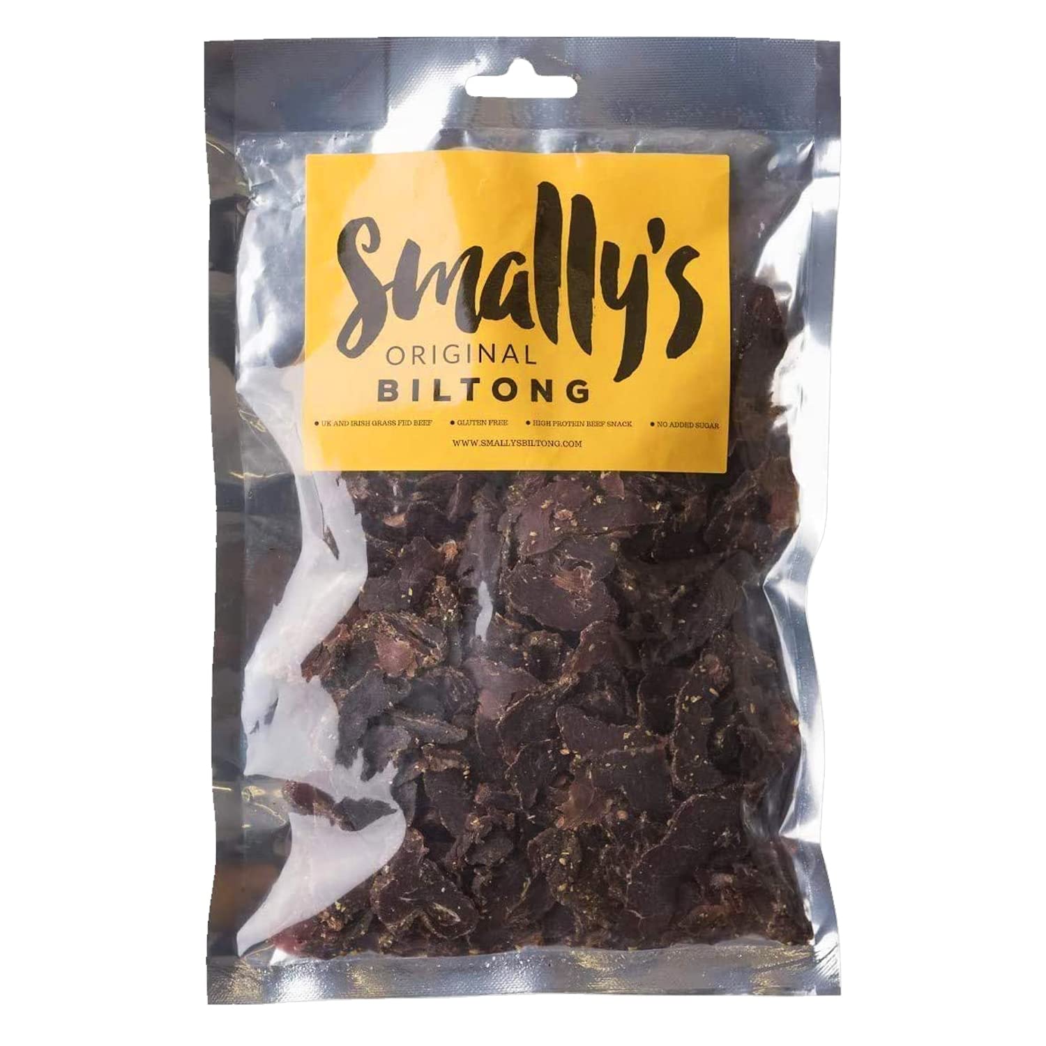 Smally's Biltong Original - High Protein Beef Snack, Ready to Eat, Gluten Free, Low Fat, No Added Sugar, No Artificial Colours or Flavours - 250g Pack