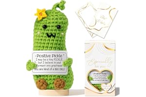 MAYICIVO Emotional Support Crochet Positive Pickle Inspirational Cheer Gifts for Women, Handmade Positive Pickle Gift Thank You Birthday Christmas Teacher Appreciation Gifts for Coworker Nurse Mom Friends