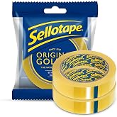 𝟮 𝗣𝗔𝗖𝗞 Original Golden Heavy Duty Packing Tape | Extra Strong Clear Packaging Tape for Home, Office, Gift Wrapping &amp; Moving Boxes | Anti-Tear, Adhesive Shipping Tape Refills 0.96 Inch x 55 Yards