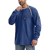 WORKWEYA FR Shirts for Men 5.5oz Lightweight Flame Resistant Raglan Sleeve T-Shirt