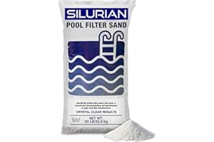 U.S. Silica Silurian 20 Grade Angular Filter Sand for Above Ground & Inground Pools, 50 lb Bag - Washed and Screened for Cleaner Swimming Pool Water, Enhances Filtration, Flow & Clarity