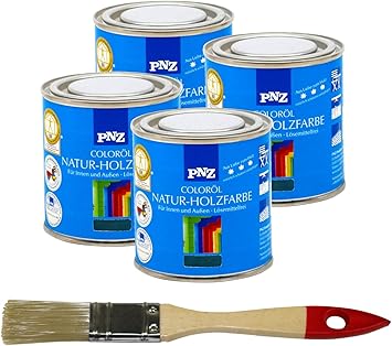 PNZ - Pintura para madera con base de aceite para ventanas, casas de  jardín, muebles, corcho, etc. También adecuada para casas de abejas,  establos, y como color de juguete, incluye pincel: Amazon.es: