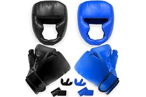 JLXMAXLJ 14 Pcs Boxing Set Boxing Equipment Set for Beginners Including 2 Pair of 6 oz Boxing Gloves Headgear Helmet Hand Wraps Mouth Guards Gifts for Adults Youth Beginners Training Equipment
