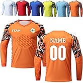Custom Padded Goalie Jersey Soccer Goalie Shirt Personalized Goalkeeper Uniform Goalkeeper Kit for Kids Boys Youth Adults