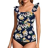 WOWENY Womens Tankini Tops Only Modest Ruched Bathing Suit Top UPF 50+ Swimsuit Top No Bottom