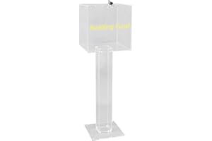 FixtureDisplays® Clear Plexiglass Large Floor Standing Tithing Box Offering Box Ballot Box Church Donation Box 14301