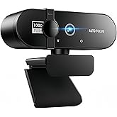 QIMIAOUS Full HD Webcam with Microphone, 1080P Webcam for PC, 90° FOV, Dual Microphone Streaming Web cam for Clear Stereo Audio, Plug and Play USB Web cam for Zoom/Skype/Teams, Conferencing and Video