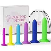 Doctor Desire Silicone Wand Kit | 6 Sizes | Adult Massage Trainer Tool Set for Women &amp; Men | Strong Suction Cup Base for Prostate Expansion &amp; Hands-Free Use | Hands Free Tapered Design w/ Travel Bag