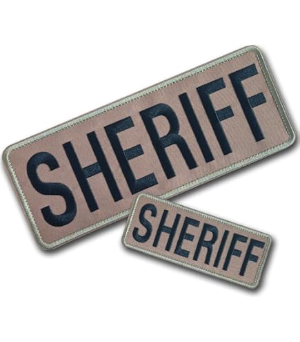 Amazon.com: Sheriff Embroidery Patch 3X8 and 2X6 INCHES Hook OD