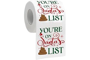 HOMYTHE Funny Christmas Toilet Papers, Christmas Bathroom Decorations, 200 Sheets Holiday Toilet Papers, Novelty White Elephant Gag Gifts for Men Women, Xmas Stocking Stuffers Party Decor Supplies