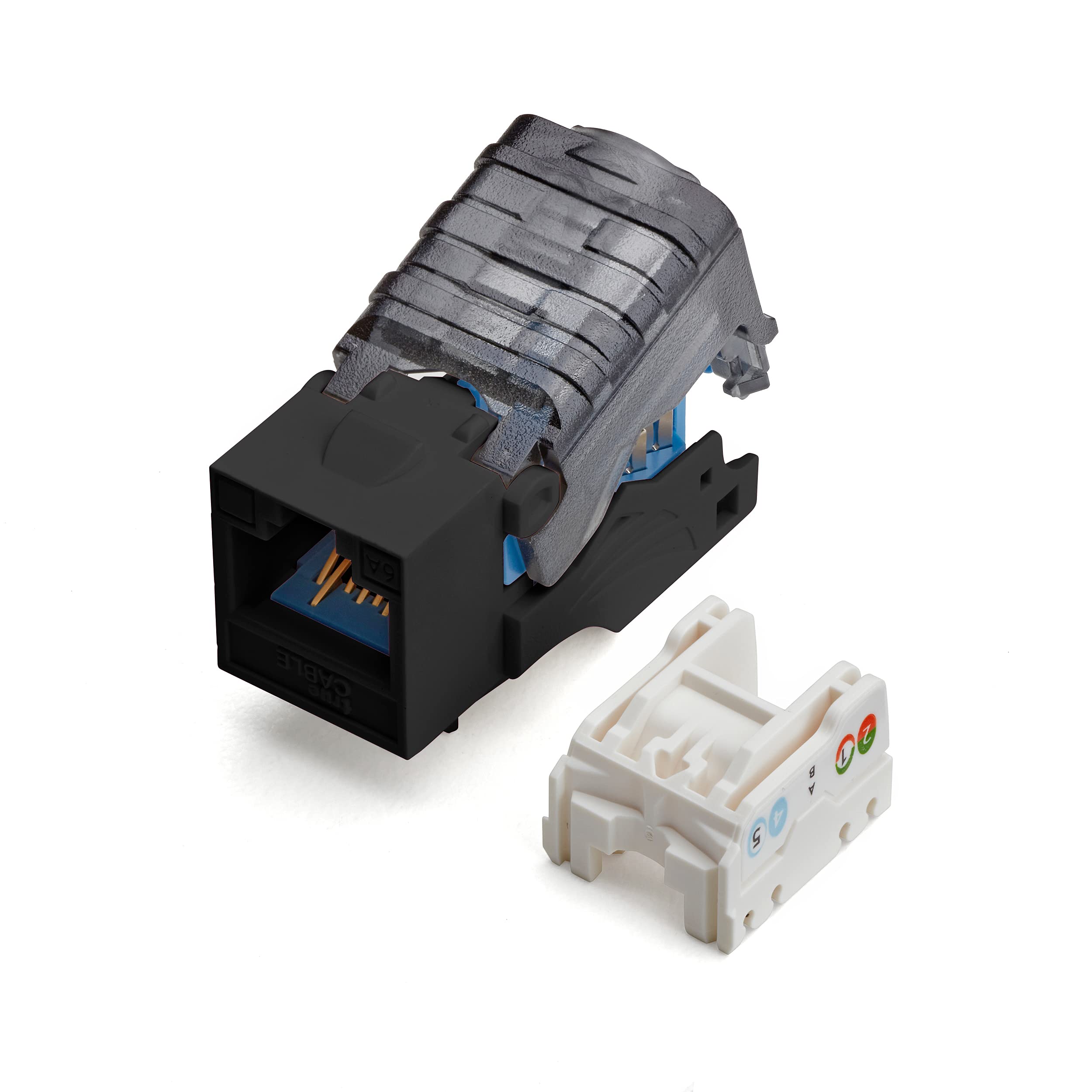 trueCABLE Cat6A Toolless Keystone Jack, Unshielded