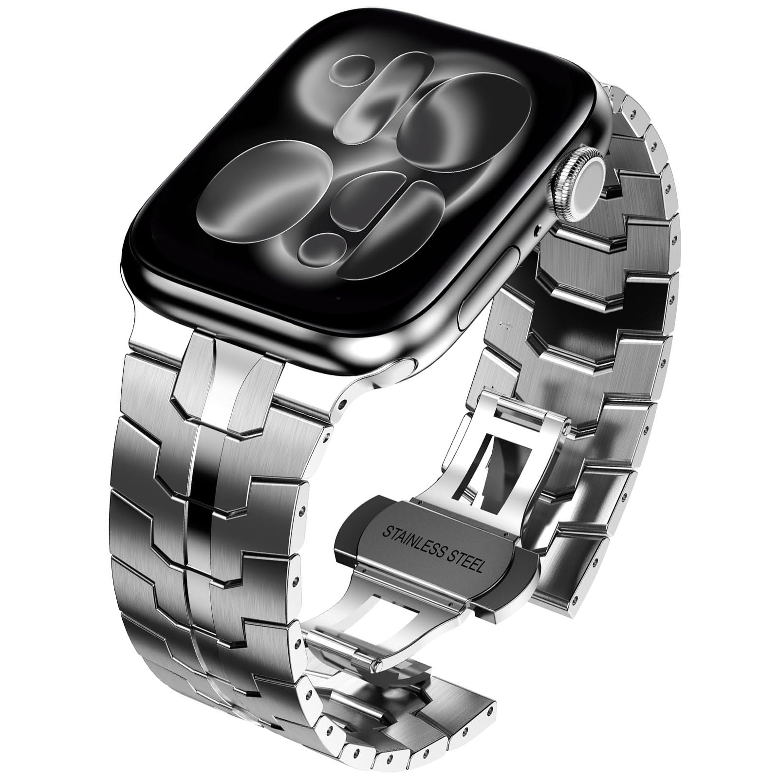 WINGLE 42mm (series 11 10) 41mm 40mm 38mm for Apple Watch Straps,Stainless Steel Strap Metal Replacement Band for iWatch Strap Series 11/10/9/8/7/6/5/4/3/2/1/SE, Silver