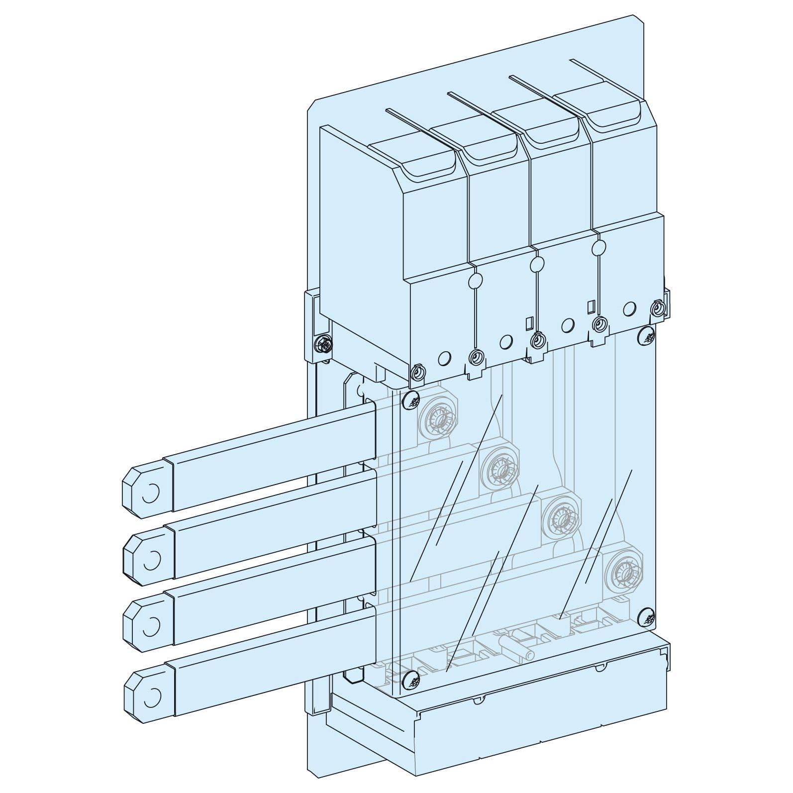Schneider Electric 04076 Incoming Connection Bl.Nsx630 Hz In-Duct, White