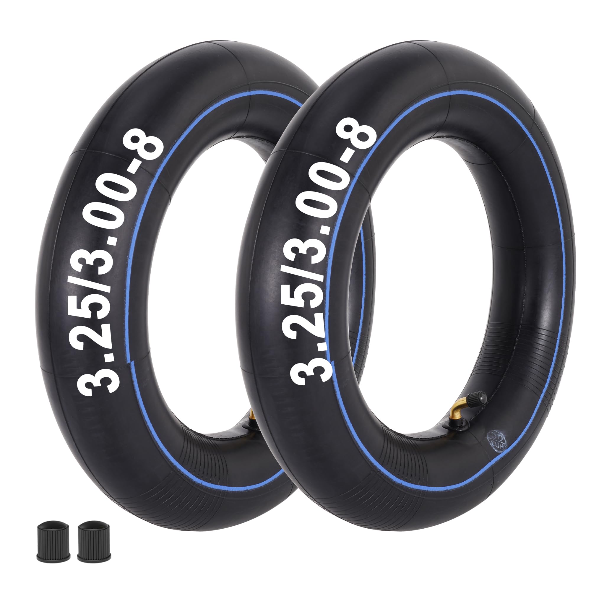 Photo 1 of 2 Pack of 3.25/3.00-8 Inner Tube with TR-87 Angled Stem replacement for 8 Inch Wheelbarrow Scooters Mini Chopper Tire Go Kart ATV