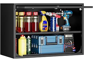 Letaya Metal Wall Storage Cabinet, Metal Garage Wall Cabinet with Doors and with Adjustable Shelf, Hanging Garage Cabinets wi