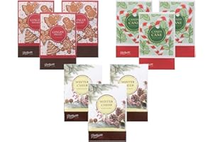 FLORALSIMPLICITY Simplicity Sachets Scents of The Season 3 Gingerbread, 3 Candy Cane, 3 Winter Cheer - 9 Pack - Long Lasting, ECO-Friendly Home Fragrance Perfect for Any Space