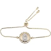 Virgen de Guadalupe 18K Gold Plated Bracelet Mother Mary Jewelry