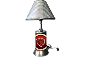 HBGP Table Lamp with Shade, Team Logo Plate Rolled into The lamp Body. Chicago (B)