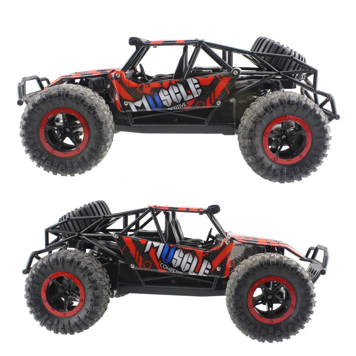 Hugine 1:16 20Km/h High Speed RC Car Off Road Vehicle 2.4G Racing Cars Monster Truck Dune Buggy Independent Suspension Radio Control Cars For Kids Adults Hobby Toys (Red)