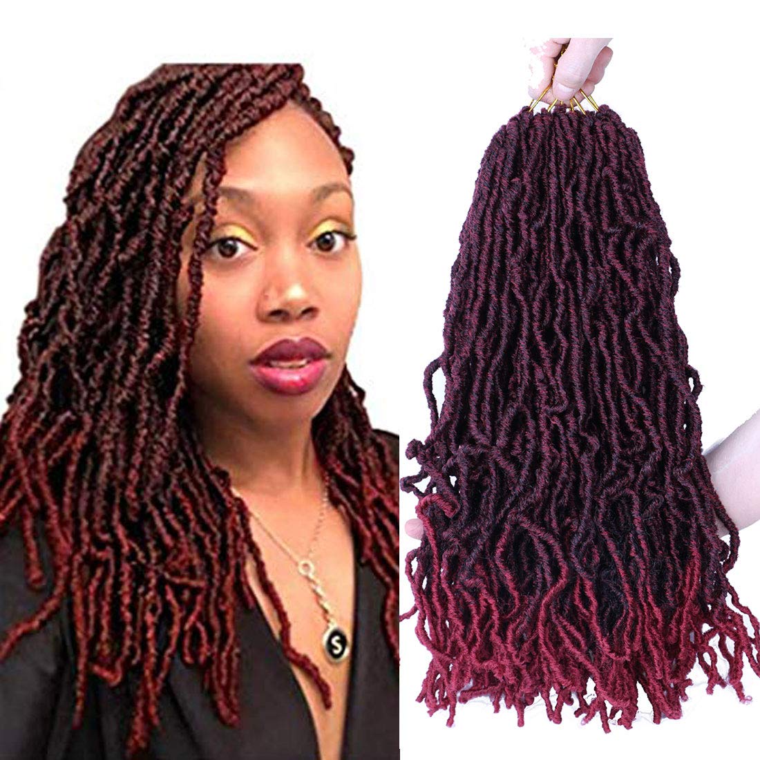 Amazon Com 6 Pack Faux Locs Crochet Hair 18 Inch Crochet Goddess Faux Locs Dreadlocks Crochet Hair Extensions Tbug Beauty