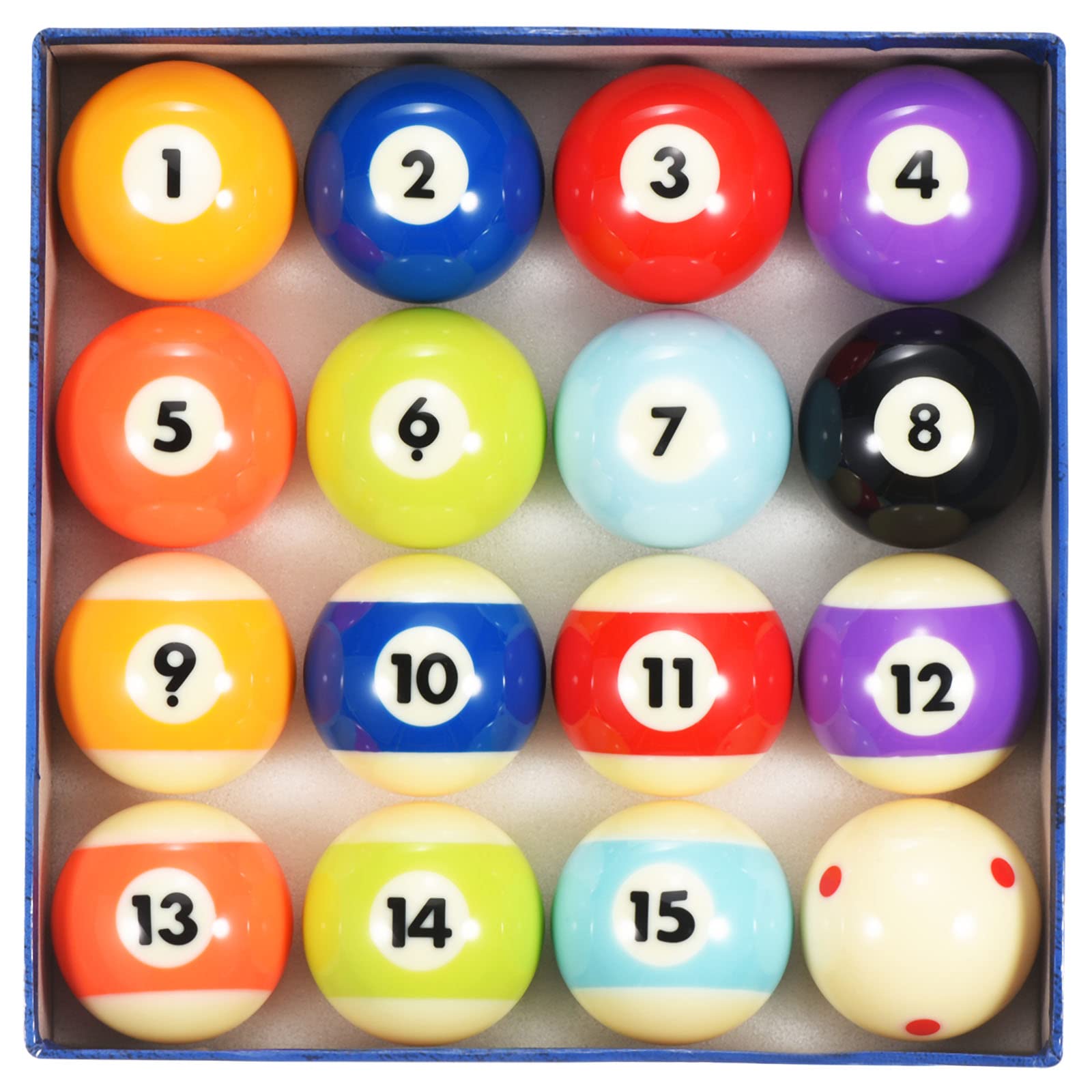 PATIKIL Billiard Balls Set, 2-1/4" Regulation Size Full 16 Professional Billiards Ball, Pool Table Balls for Replacement