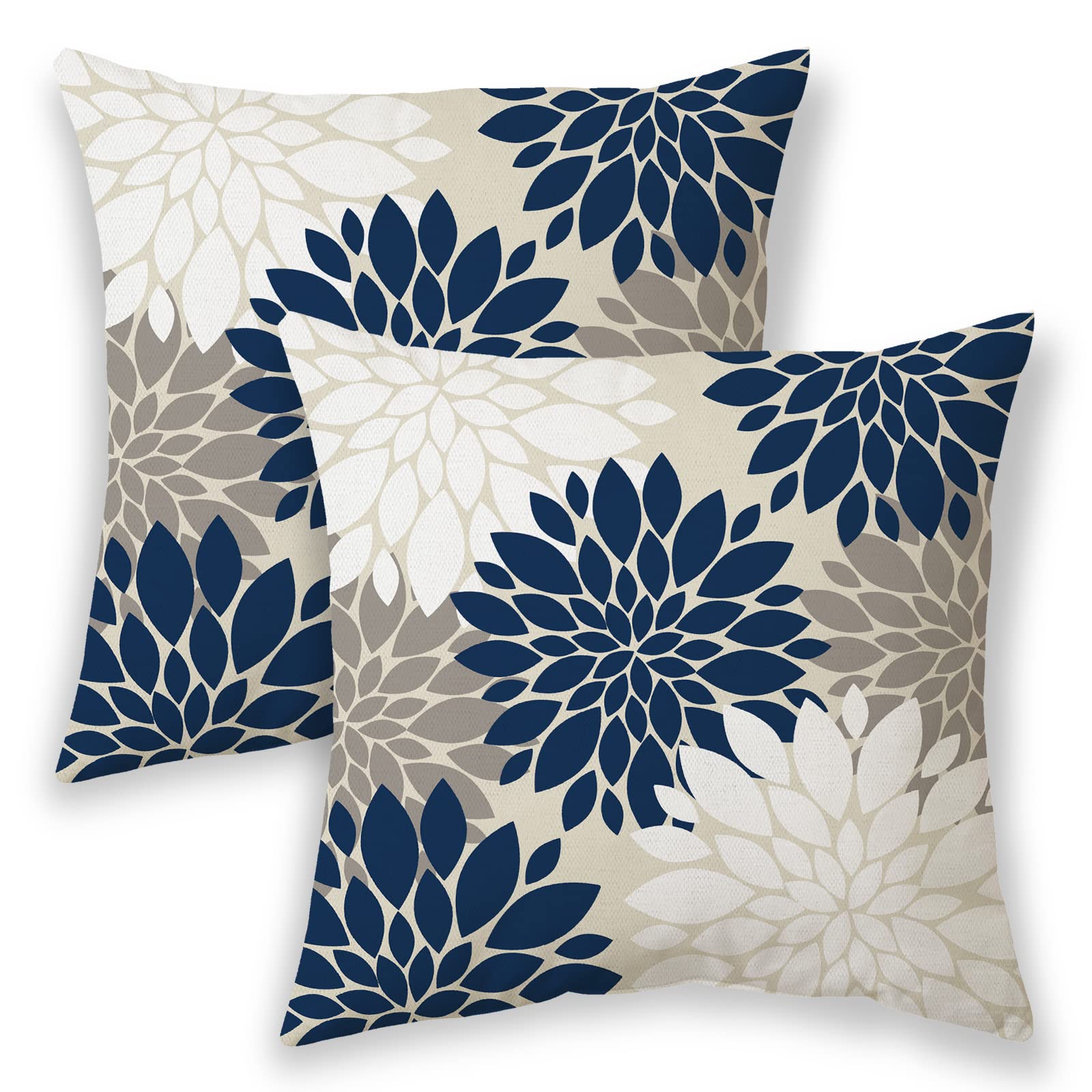 Photo 1 of ***STOCK IMAGE FOR REFERENCE***
GIOPAMGO Navy Blue White Pillow Covers 20x20 Set of 2, Gray Abstract Dahlia Farmhouse Decorations Throw Pillow Covers Geometry Design Summer Outdoors Decorative Linen Cushion Case for Couch Sofa Home