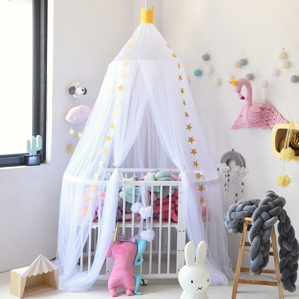 round baby bed with canopy