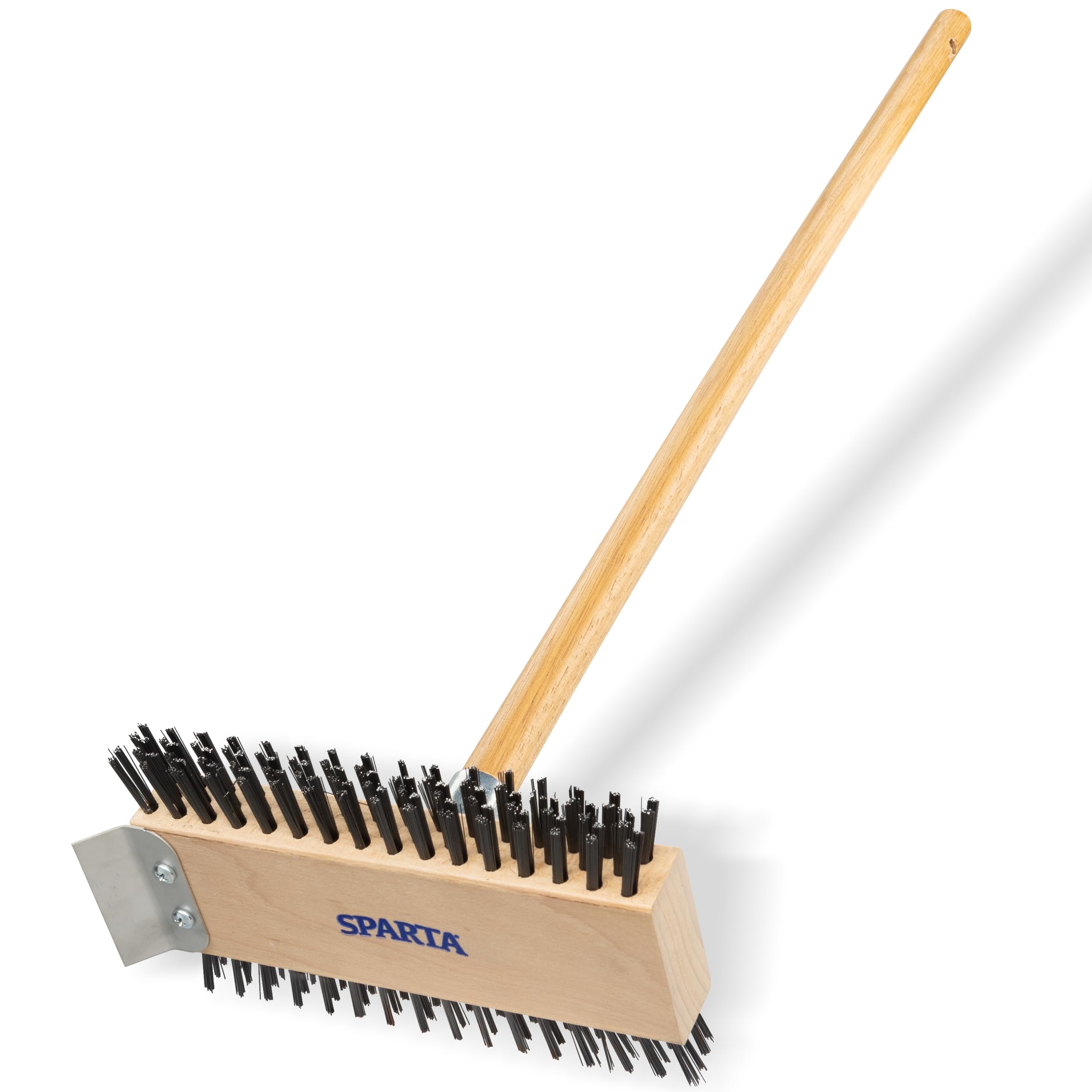 Carlisle 4002600 Broiler Master Grill Brush, Carbon Steel Bristles, 30.5" Length, Hardwood Brush and Handle, Natural
