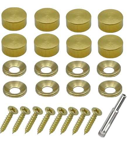 Tornillos Decorativos De Latón Con Tapas - Pack De 8, Longitud 24.5 Mm, Ideal Para Muebles, Espejos Y Ventanas