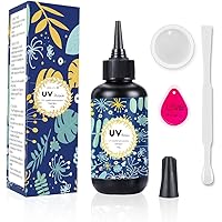 Crystal Clear Hard UV Resin Upgraded Formula Ultraviolet Fast Curing Resin for Jewelry Making Craft Decoration, Hard Transpar