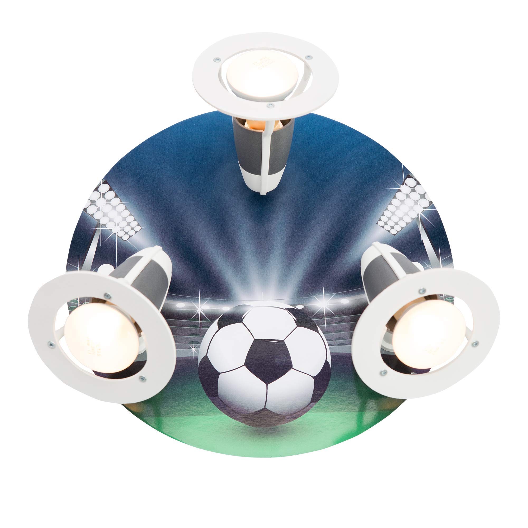 Elobra Ceiling Light Football Arena, wood, blue, green, A + +