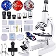 Microscope for Kids，40X-2000X Compound Microscope Mobile Phone Adapter with Microscope Slide Microscope kit for Home School Laboratories for Children Students