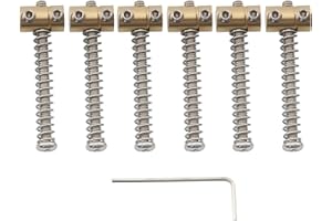 Musiclily Pro 10.8mm Small Barrel Steel Saddles Round Bridge Saddles for Fender Squier Telecaster Tele Style Electric Guitar, Original Color (Set of 6)
