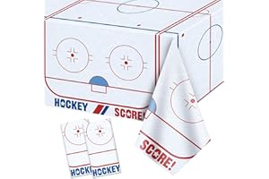 Hockey Rink Table Covers for Kid's Fans Birthday Sports Day - Disposable Plastic Tablecloth 130 x 220 cm (2, 220 x 130 cm)