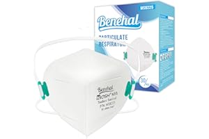 BENEHAL N95 Face Mask,30 Pack NIOSH Certified N95 Disposable Respirator 5-Ply Safety Breathable Face Masks, Filter Efficiency 95%, Adjustable Comfortable Protection,Against PM2.5 Dust for Adult, Men, Women
