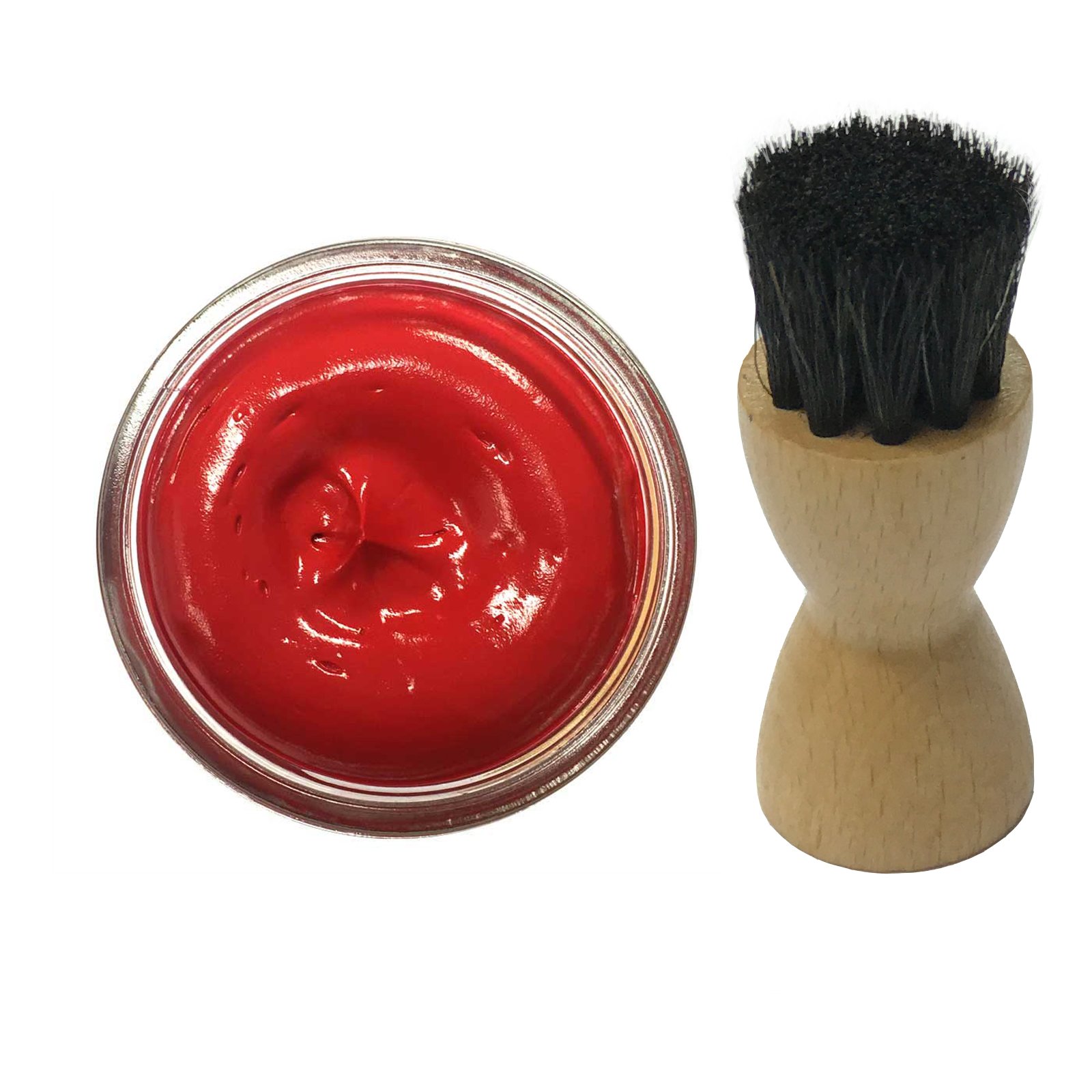 Famaco 50ml Red Rouge VIF Leather Deluxe Cream Polish for Boots and Shoes with Application Brush - Nourish and Protect Leather with this cream polish Kit for Boots and Shoes